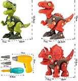 Kizmyee Take Apart Dinosaur Toys for 3 4 5 6 7 Year Old Boys, Dinosaur Toy for Boys STEM Construction Building Toys with Electric Drill for Birthday Easter Gifts Boys Girls