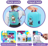 Pet Care Play Set Pretend Play Feeding Dog Backpack Vet Kit Educational Games Animals Toys for Kids Children (16 pcs)