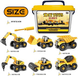 DIY Take-Apart Trucks Construction Vehicles Excavators DIY Building Educational Gift Toys for Boys Girls Age 3 4 5 (104PCS)