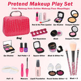 Kids Pretend Makeup Kit for Girl - Pretend Play Beauty Set with Cosmetics Bag Fake Makeup Princess Toys for Little Girls Christmas Birthday Gifts (Not Real Makeup)