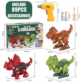 Sanlebi Toy for 4 5 6 7 Year Old Boys Take Apart Dinosaur Toys for Kids Building Toy Set with Electric Drill Construction Engineering Play Kit STEM Learning for Boys Girls Age 3 4 5 Year Old