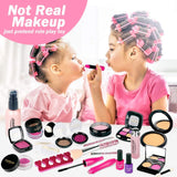 Kids Pretend Makeup Kit for Girl - Pretend Play Beauty Set with Cosmetics Bag Fake Makeup Princess Toys for Little Girls Christmas Birthday Gifts (Not Real Makeup)