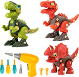 Kizmyee Take Apart Dinosaur Toys for 3 4 5 6 7 Year Old Boys, Dinosaur Toy for Boys STEM Construction Building Toys with Electric Drill for Birthday Easter Gifts Boys Girls