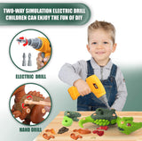 Sanlebi Toy for 4 5 6 7 Year Old Boys Take Apart Dinosaur Toys for Kids Building Toy Set with Electric Drill Construction Engineering Play Kit STEM Learning for Boys Girls Age 3 4 5 Year Old