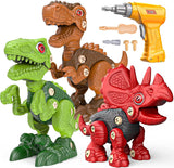 Sanlebi Toy for 4 5 6 7 Year Old Boys Take Apart Dinosaur Toys for Kids Building Toy Set with Electric Drill Construction Engineering Play Kit STEM Learning for Boys Girls Age 3 4 5 Year Old