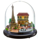 DIY Dollhouse Romantic Paris Light Box Miniature Assemble Kits