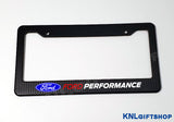 Ford Performance License Plate Frame Emblem Carbon Fiber 3K Woven License Frame