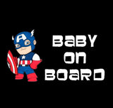 Captain America Baby on Board Vinyl Decal