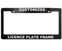 Black License Plate Frame  Custom Personalize Text (Fits United State and Canadian Vehicle)