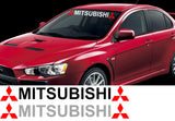 Mitsubishi Lancer Decal with 2x Logo for Front/Rear Windshield