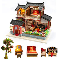 Chinese Retro Wooden Playhouse Miniature Build Your Own Kit