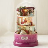 Rotating Music Box Dollhouse Miniature DIY Play set with Dust Cover (6 Different Choices)