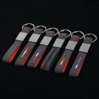 BMW Leather Alloy Keyring Keychain