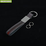 BMW Leather Alloy Keyring Keychain