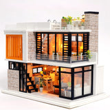 Modern Design Wooden Doll House With  Furniture ( DIY Wooden Playhouse Set)