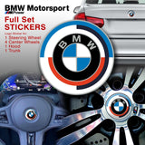 BMW Motorsport 50 years Logo Emblem Decals Stickers (Full Set)