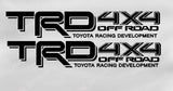 TRD Toyota Truck Tacoma 4x4 Off road Vinyl Decals (2 Sets)