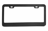 MATTE BLACK STAINLESS STEEL METAL LICENSE PLATE FRAME - 2 pieces